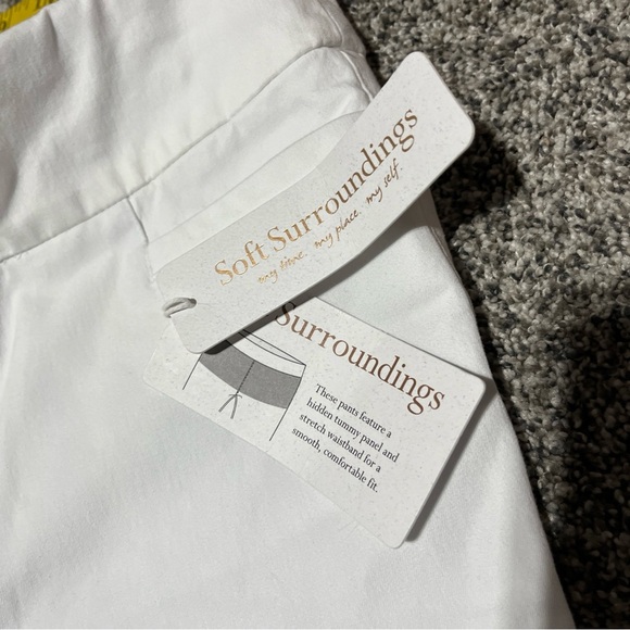 Soft Surroundings Womens Slim/Crop Capri Pants M Pull On Brightside White Note - Picture 8 of 14